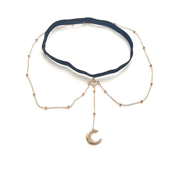 Skanto | Måne Charm Justerbar Elegant Rhinestone Smykker