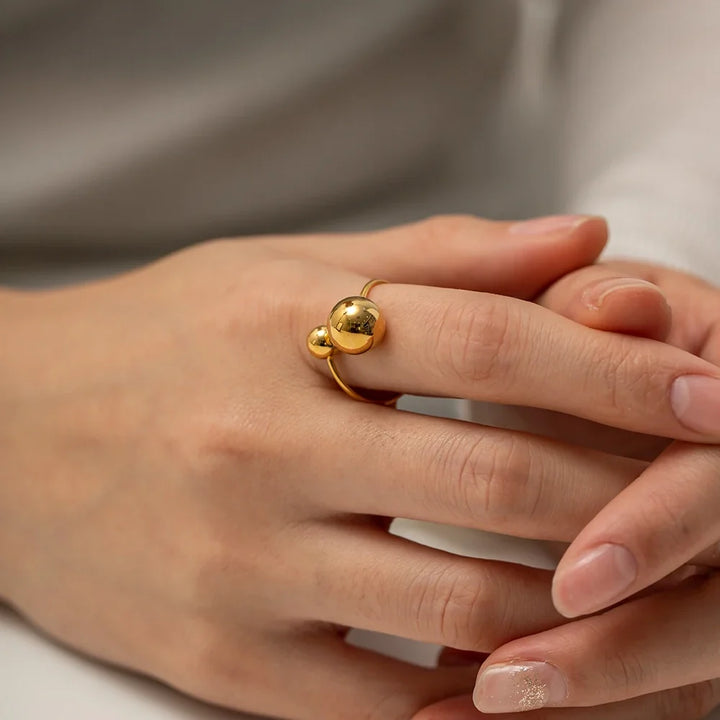 Skanto | 18k Bold To Kule Åpen Ring