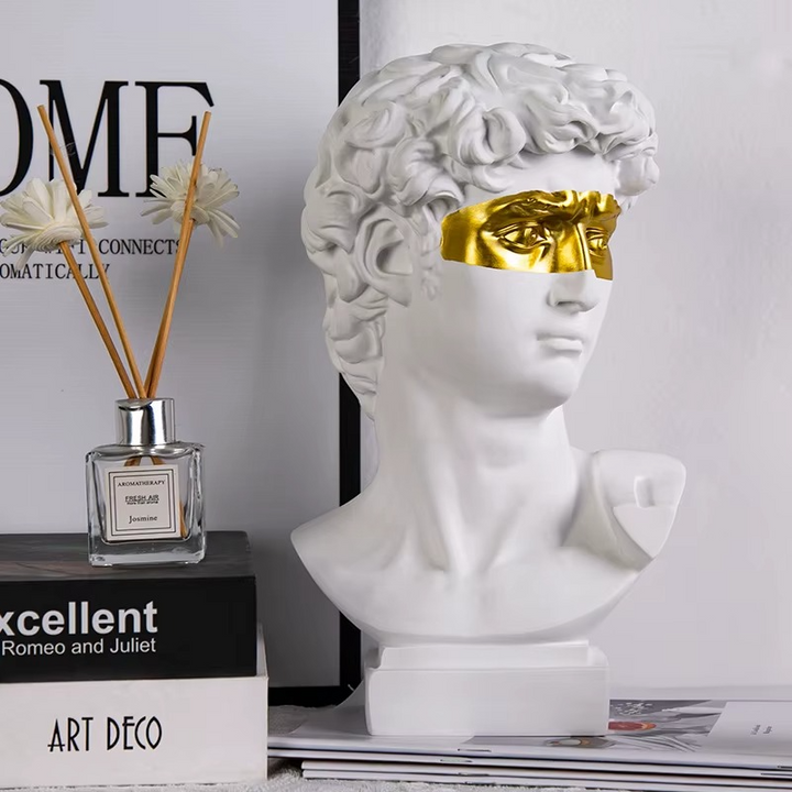 Skanto | Moderne David Bust Skulptur - Abstrakt Harpiks Studie for Moderne Dekor
