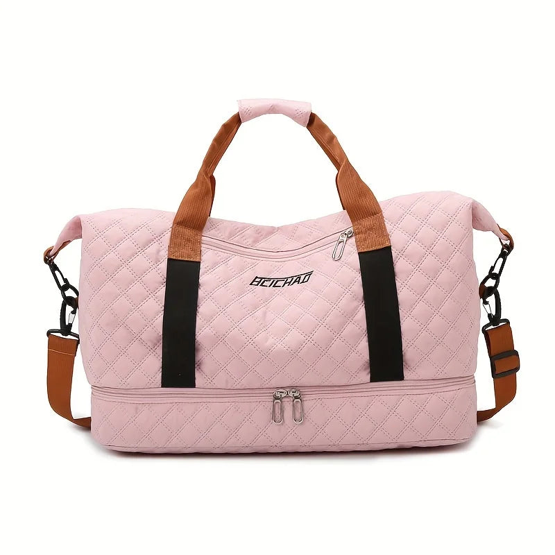 Norvo | Travessia Reiseduffel med Skofor<|vq_635|>Compartment | Stor Kapasitet & Argyle Design | Nylon Weekendbag for Sport, Korte Turer & Hverdagsbruk