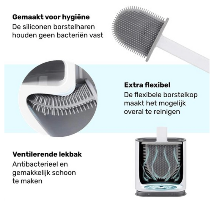 Skanto | FlexiClean Toalettbørste – Bakteriefri Silikon Design for Enkel Rengjøring