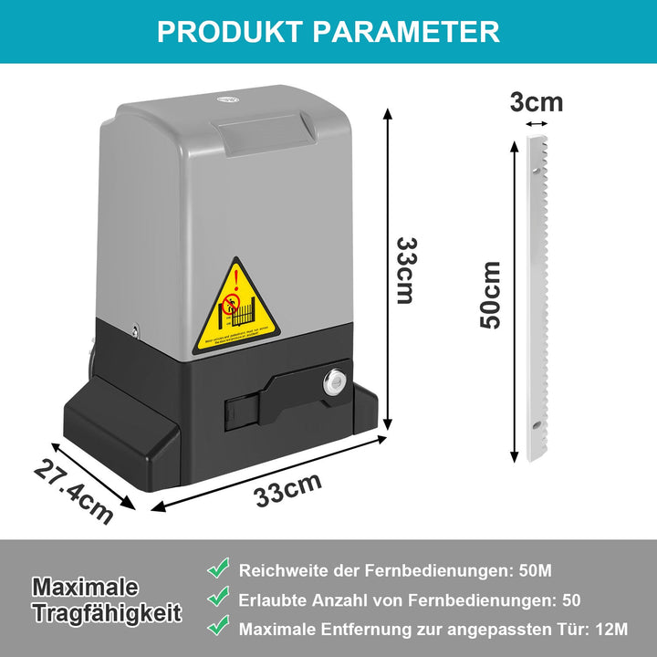Skyvedørantrieb Garasjeportdrift med App-kontroll 370W/550W | Skanto