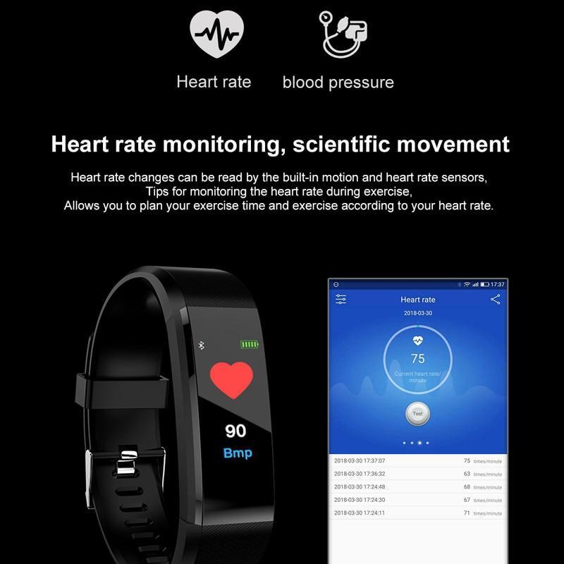 Skanto | Ny Smartklokke Menn Kvinner Hjertefrekvensmonitor Blodtrykk Fitness Tracker Smartklokke Sportsklokke PK FITBITS