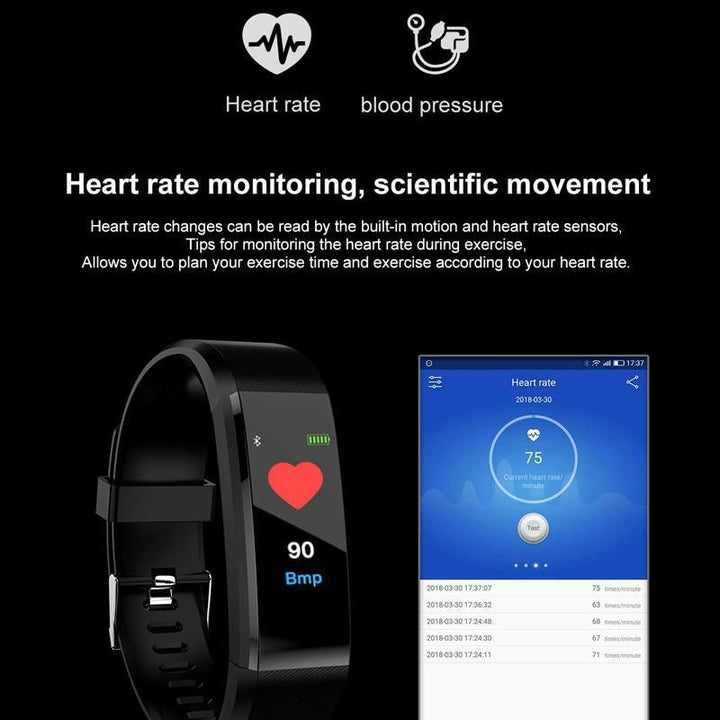 Skanto | Ny Smartklokke Menn Kvinner Hjertefrekvensmonitor Blodtrykk Fitness Tracker Smartklokke Sportsklokke PK FITBITS