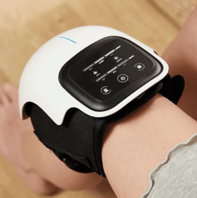 Skanto | WarmFit Kne Massager med Infrarød og Vibrasjon – Trådløs og Oppladbar