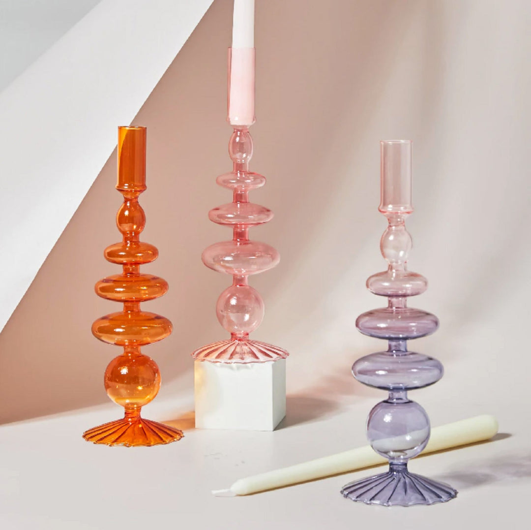 Moderne Glass Kandelaber-Orange | Skanto