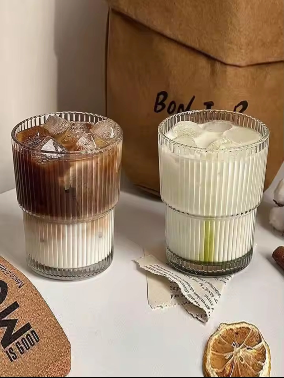 Norvo | 6Pc ribbet glass