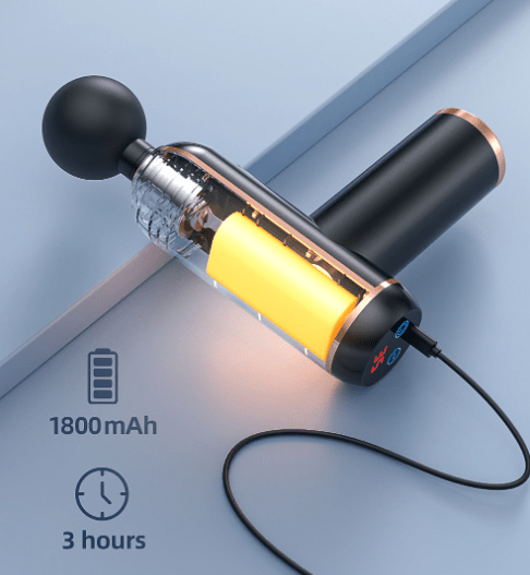 Norvo | Bærbar massasjevibrator med 4 vedlegg for effektiv muskelregenerering