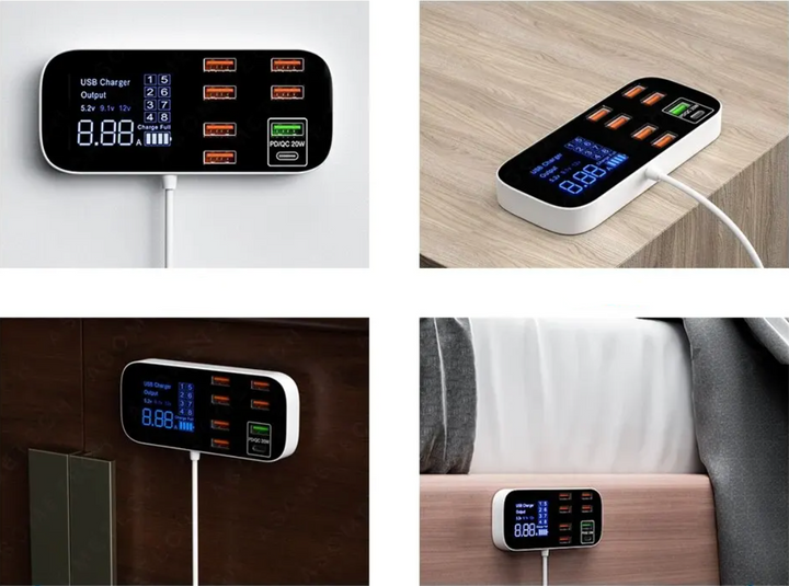 Skanto | Eindhoven Multi USB-lader | Hurtiglader for strømadapter