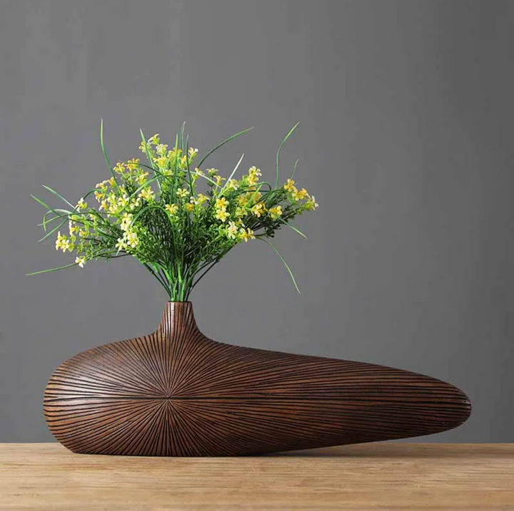 Skanto | ClayAura Sahara Skulpturert Vase | Håndlaget | Moderne Dekor for Hjem | Elegant Design