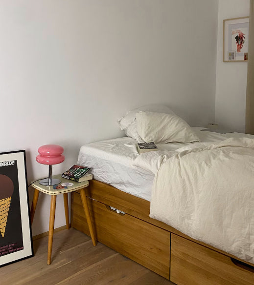 LueurRose – Retro Bordlampe med Dimmer LED og USB Skanto