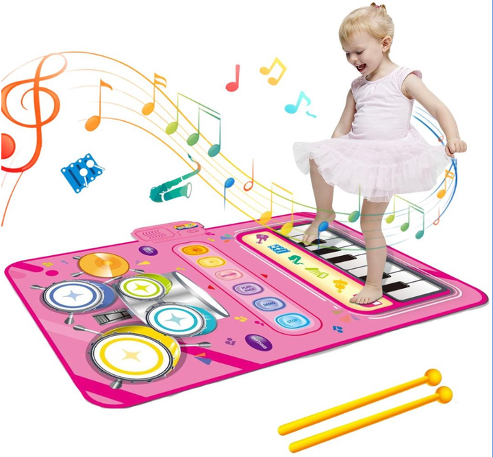Skanto | PlayTune Lydmatte – Interaktiv Musikkmatte for Barn med 5 Instrumenter (Trommer, Piano, Fiolin)