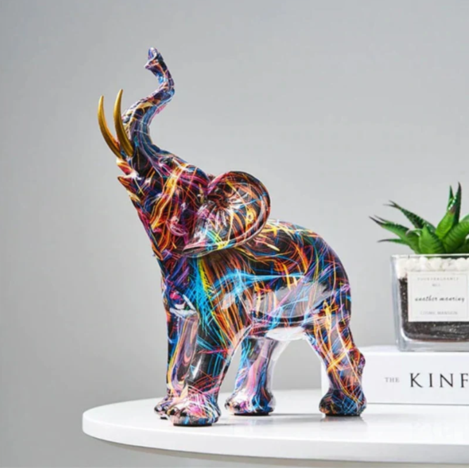 Skanto | Fargerik Elefant Statue