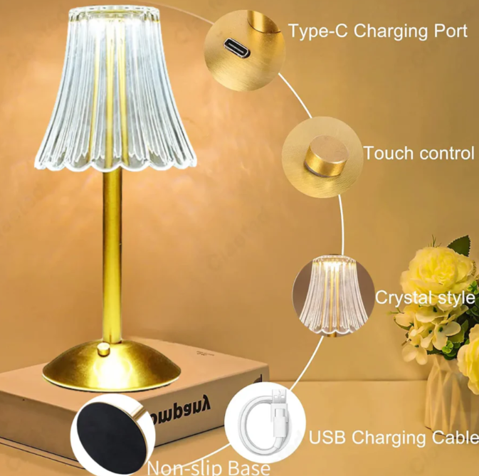 Skanto | Trådlampe i krystall med dimmefunksjon