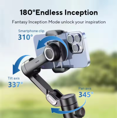 Skanto | Håndholdt smarttelefon stabilisator med 3-akset gimbal og gestkontroll
