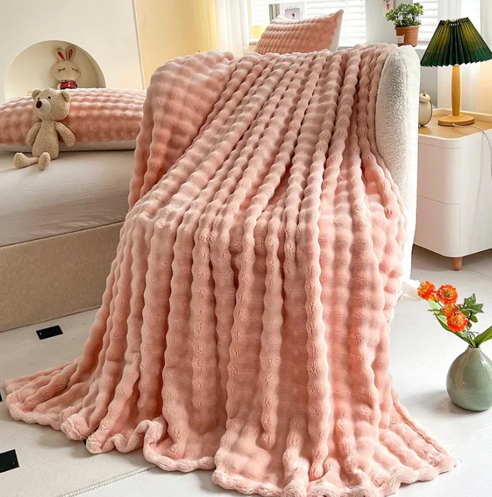 Skanto | Luksus Fleece Teppet med Bobletekstur