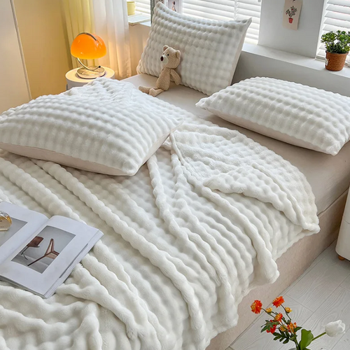Skanto | Luksus Fleece Teppet med Bobletekstur