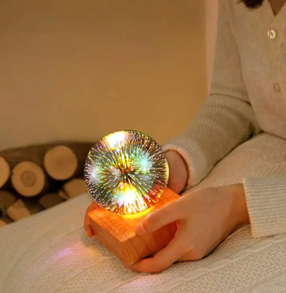 Skanto | 3D-fyrverkeri-kristall-bolle-lampe