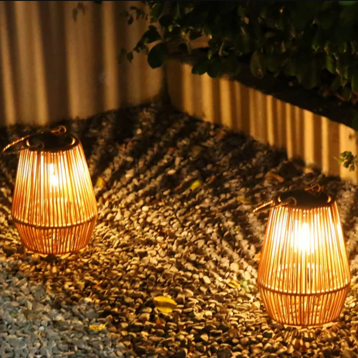 Solar Rattan Lantern Skanto