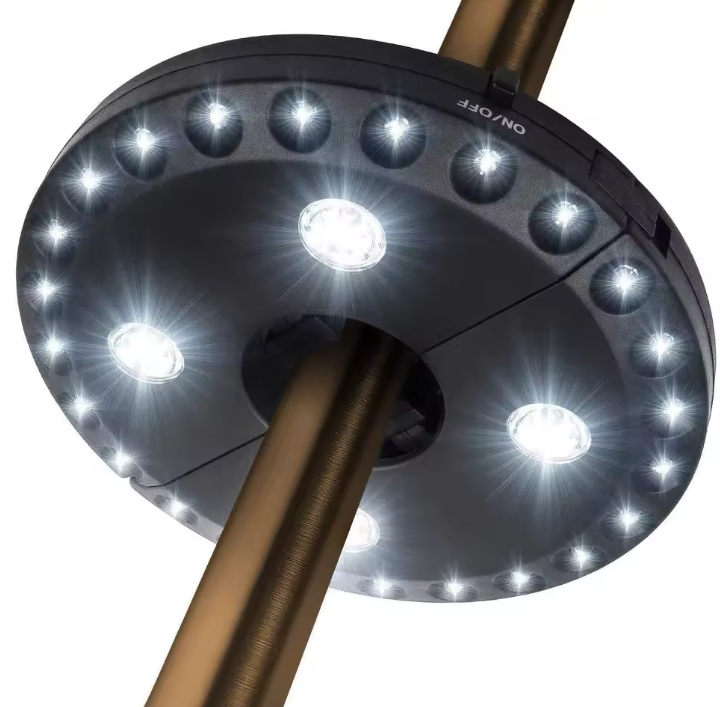 Skanto | 28 LED parasoll lys – 3 lysstyrkemoduser for hage, camping og utendørs belysning