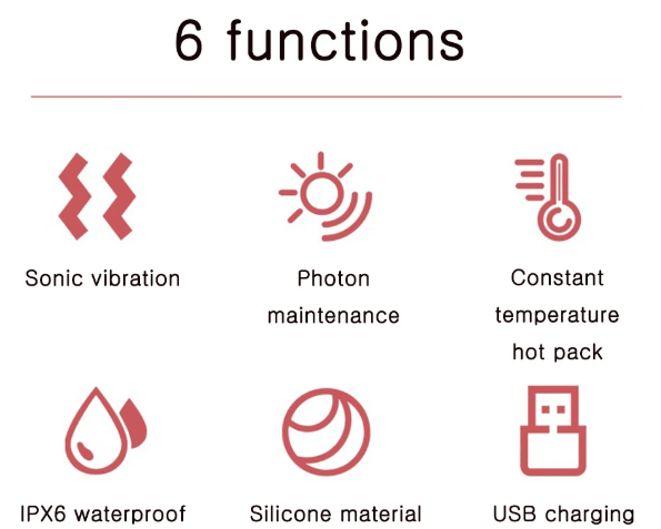 Norvo | Elektrisk ansiktsrens med LED-lys og 42 °C varme teknologi | Silikon hudpleieapparat med lydvibrasjon