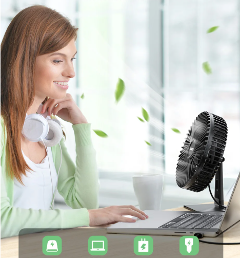 Mira Oscillerende USB Vifte – Stille, Kompakt & 4 Hastigheter for Skrivebord og Natthyller | Skanto