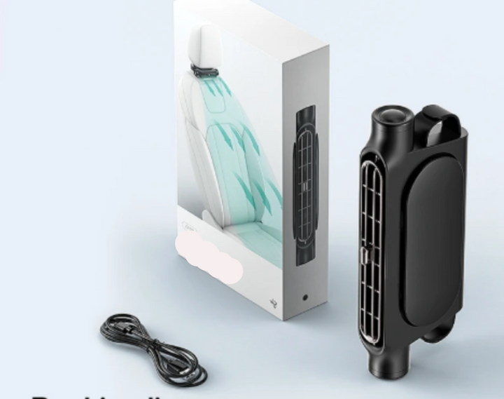 Skanto | Zara Bilhodevifte – USB Kompakt Ventilasjonsystem for Baksete med 3 Hastigheter