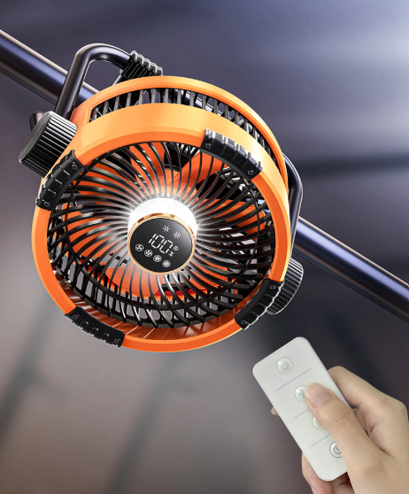 Skanto | Riley 3-i-1 Campingvifte med LED og Power Bank – 20,000mAh Utendørsvifte med krok og fjernkontroll