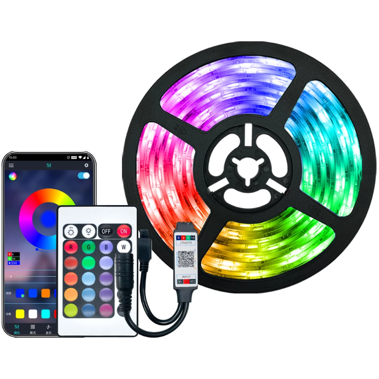 Skanto | LED lysstriper for soverom RGB 5050 Bluetooth kontroll føtter støtter lysdekor