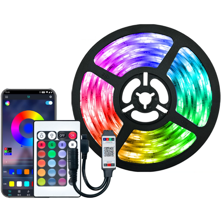 Skanto | LED lysstriper for soverom RGB 5050 Bluetooth kontroll føtter støtter lysdekor