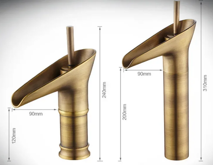 Skanto | Waterfall Antique Kran Badvask Kran Messing Vaskeblandere