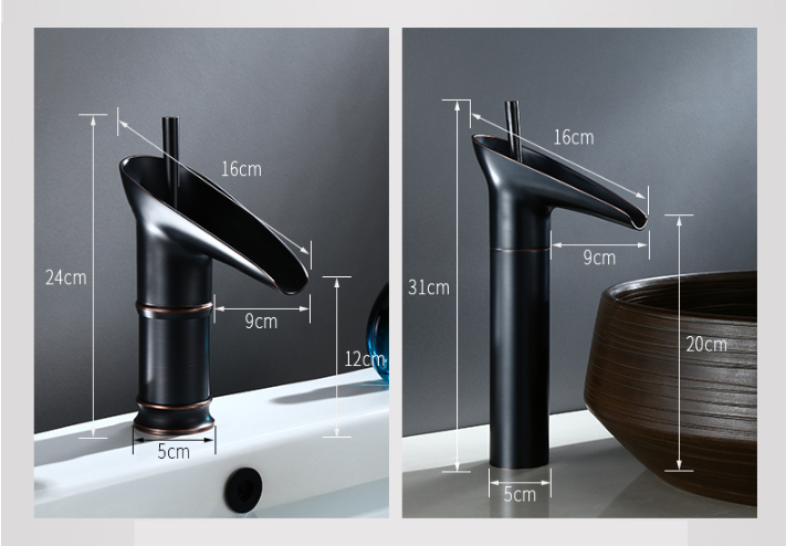 Skanto | Waterfall Antique Kran Badvask Kran Messing Vaskeblandere
