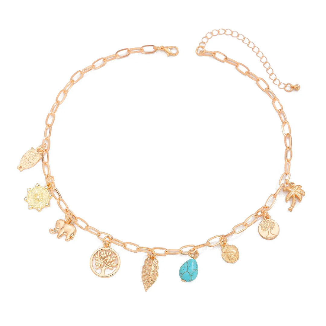 Skanto | Paperclip Tropical Charm Necklace