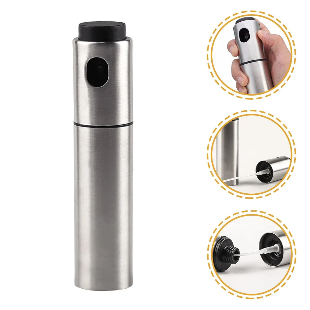 Norvo | Oljesprayer CULINARA FineMist | 100 ml Rustfritt Stål Sprayflaske | For Olje, Eddik & BBQ | Påfyllbar & Fin Dosering