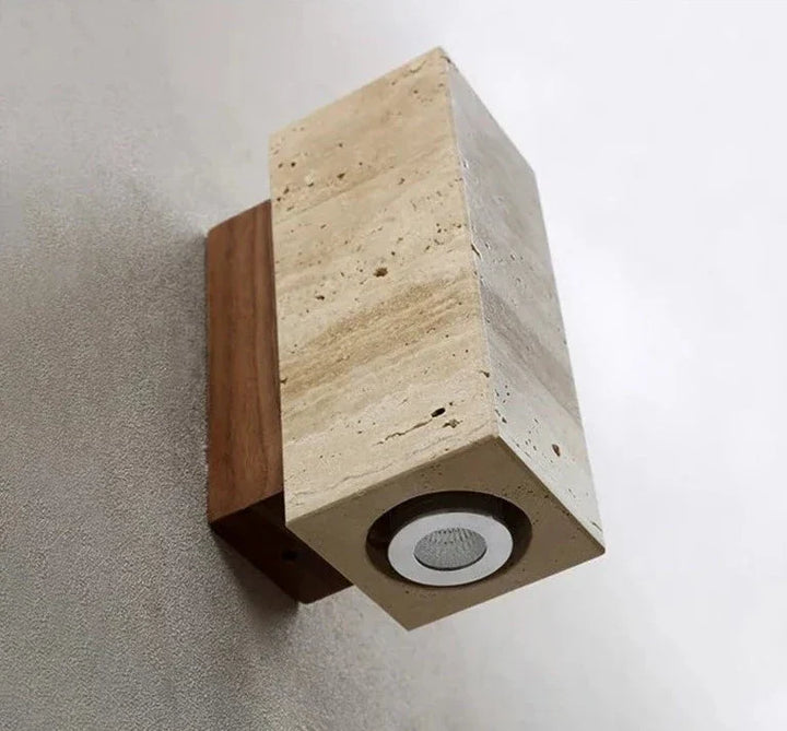Skanto | Moderne Naturlig LED Vegglampe laget av Travertin