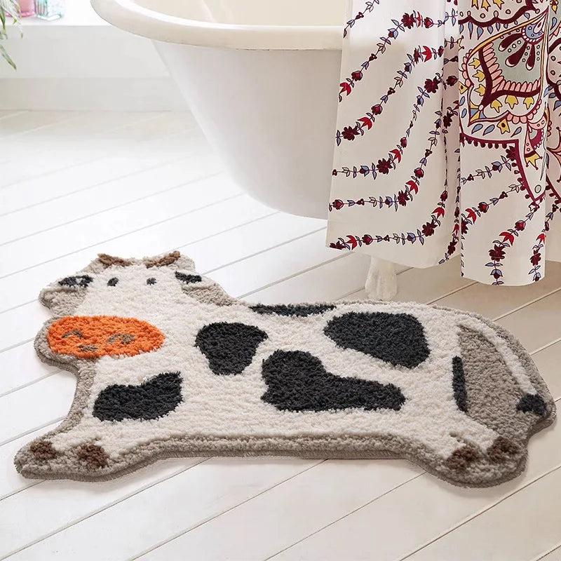 Mini Cow Fluffy BadeMatte | Skanto