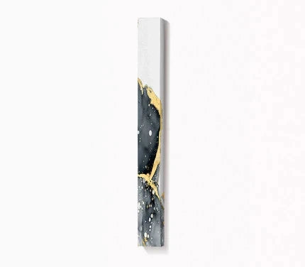 Abstract Gray Fluid Marble Wall Art Fine Art Canvas Print Tall Vertical Slim Format Pictures for Modern Loft Apartment Living Room Office Decor | Skanto