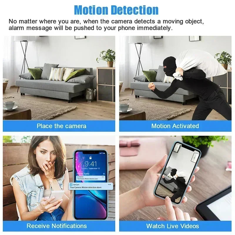 Skanto | Mini Spy HD WiFi Bevegelsesdeteksjon Sikkerhetskamera