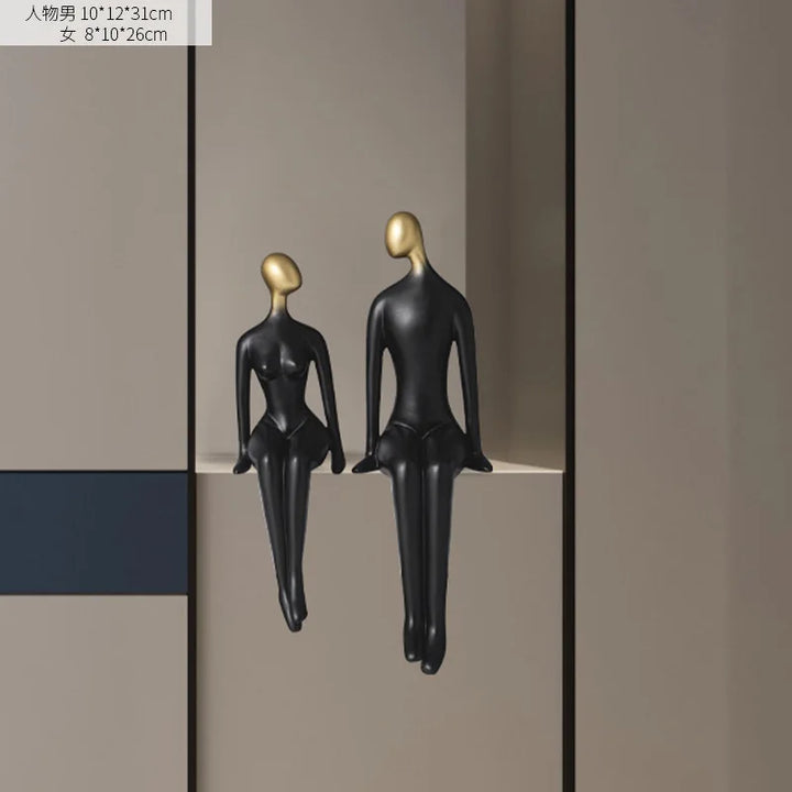 Skanto Decor Abstrakte Par Figuriner Minimalisme Innredning Tilbehør TV-Skap Ornamenter Stue Dekor Gaver