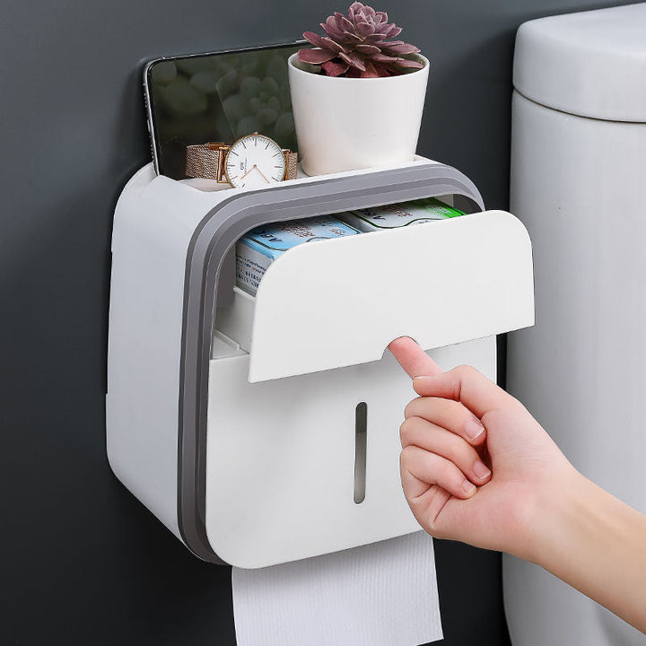 Vegghengt baderomsorganisator Tissue Box Holder | Skanto