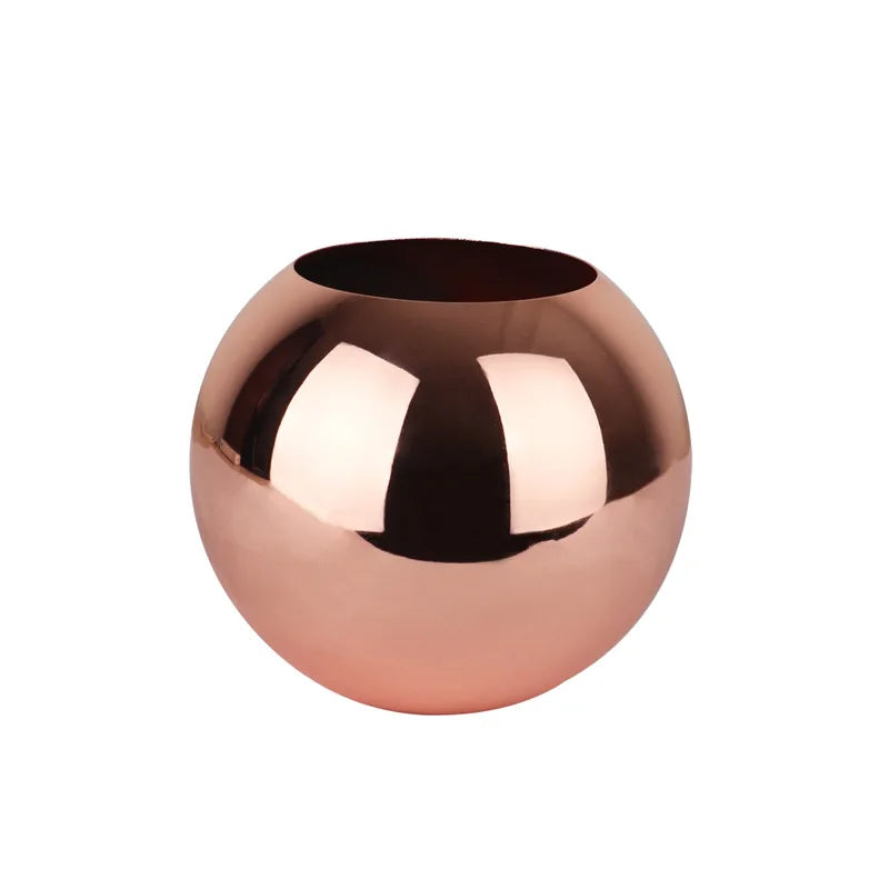 Skanto | Rustfritt Stål Vase i Nordisk Stil Skrivebord Blomsterpotte BeFlower Pots Gull Svart Roségull Klassisk Hjem Dekorasjon