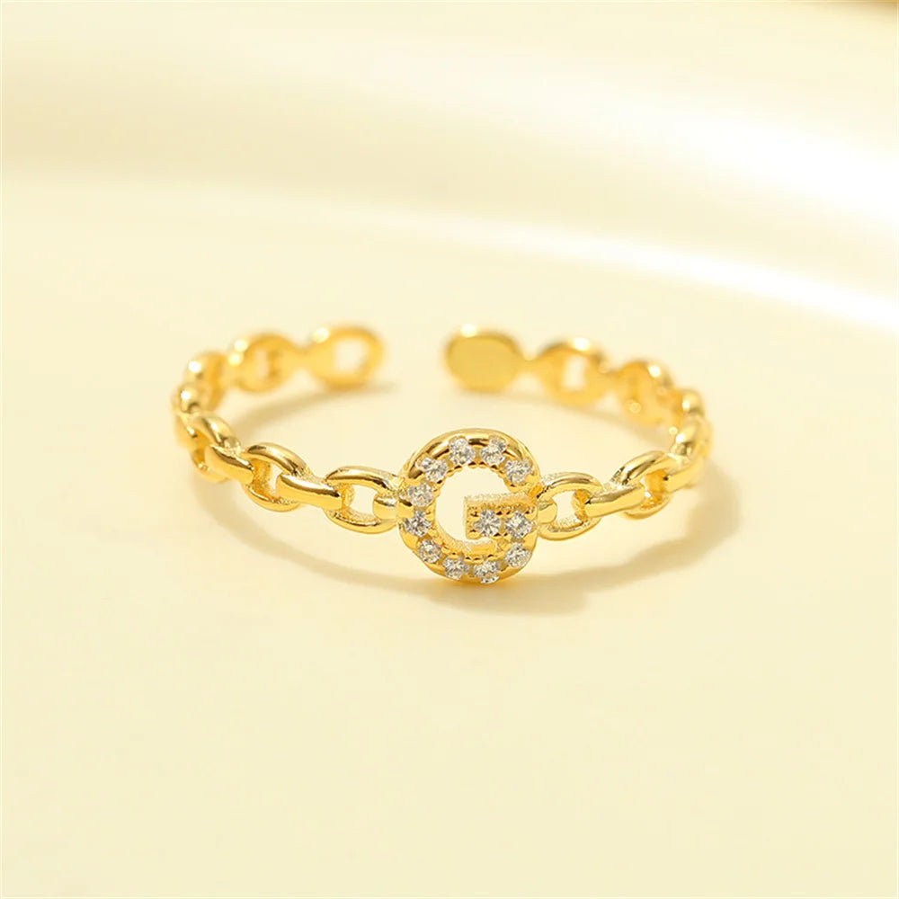 Skanto | Delikat Diamant Bokstav Initial Ring