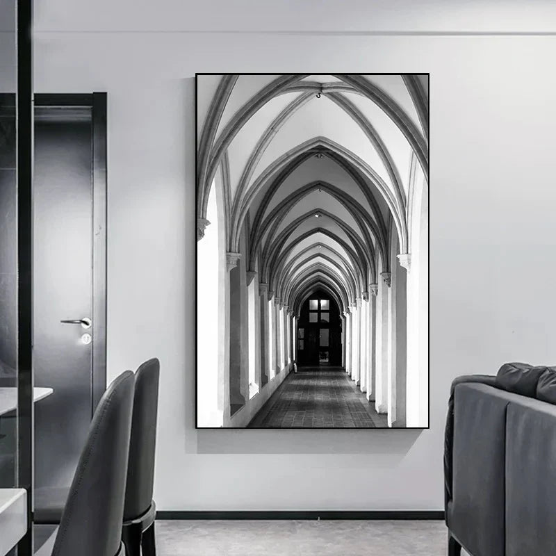 Minimalist Abstract Architectural Wall Art Fine Art Canvas Prints Posters Pictures For Modern Apartment Living Room Home Office Decor | Skanto