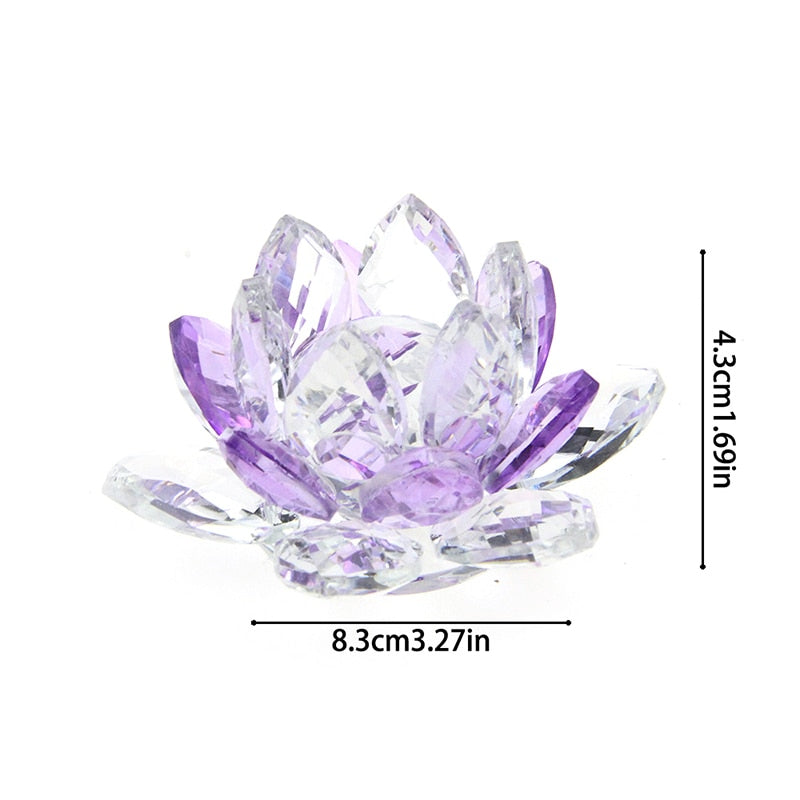 Skanto | Crystal Lotus Flower Craft Glass Paperweight Home Decoration Ornaments Figures Home Wedding Party Decor Gifts Souvenir