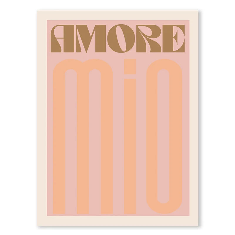 Pink Retro Love Quote Wall Art Fine Art Canvas Prints Typographic Pictures For Bedroom Living Room Hotel Room Modern Apartment Wall Art Decor | Skanto