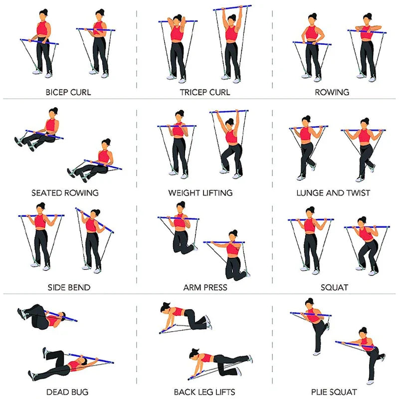 Skanto | Multifunksjonell Elastisk Pilatesstang