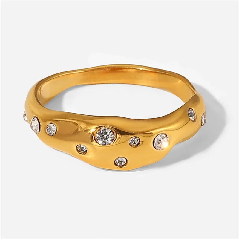Skanto | Gull Diamant Innebygd Ring
