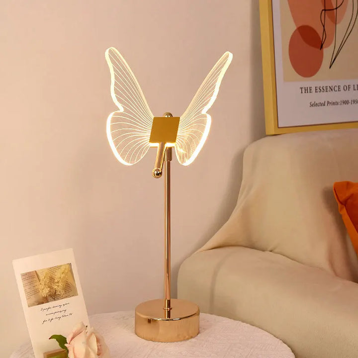 Butterfly LED Bordlampe i Retro Design - Dekorativ Skrivebordslampe for Stue, Soverom & Kontor | Skanto