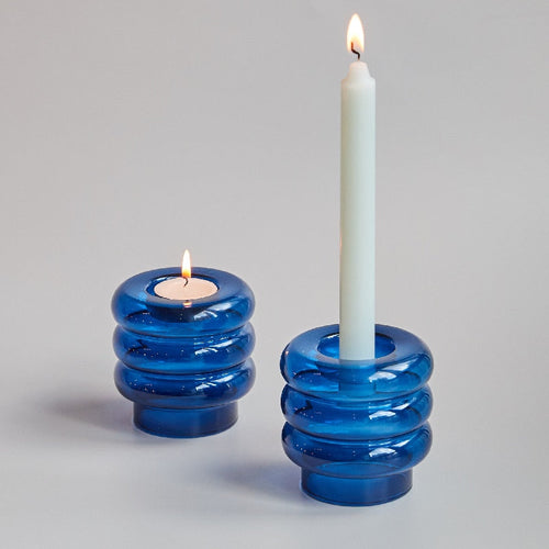 Skanto | Glas-Spiral-Kerzenhalter | Modernes Dekorationsdesign | Mehrfarbig