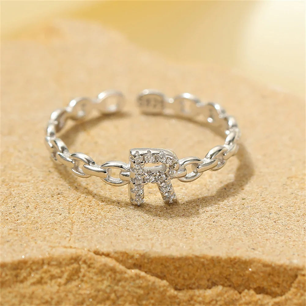 Skanto | Delikat Diamant Bokstav Initial Ring